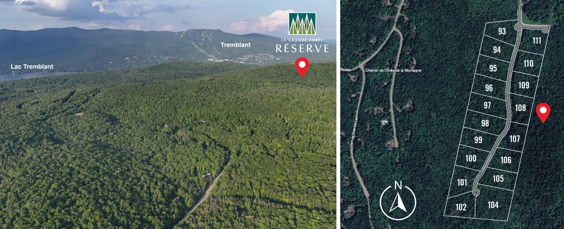 Carte Lots Mont-Tremblant La Grande Forêt Reserve